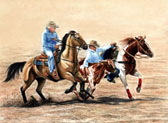 Western, Equine Art - Teamwork